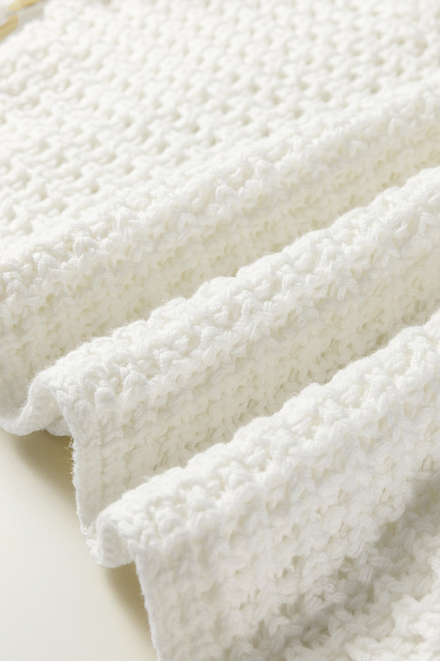 Camel Hollowed Detail Wide Sleeve Loose Pullover Sweater