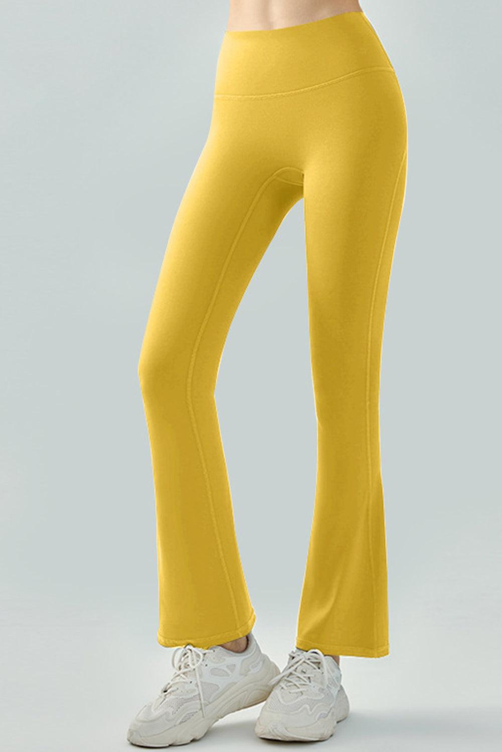 Ginger Crossed High Waist Flare Yoga Pants - L & M Kee, LLC