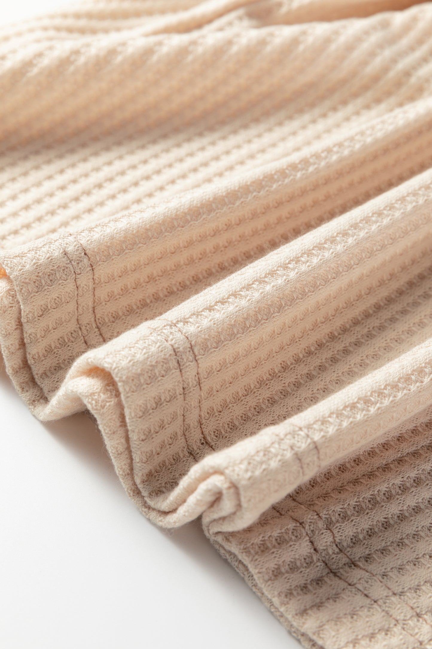 Camel Waffle Color Block Raglan Sleeve Top