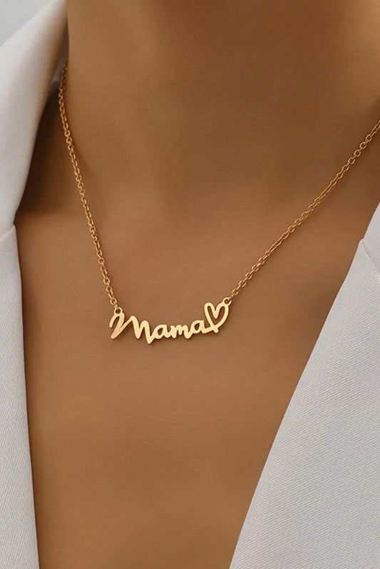 Gold mama Heart Pendant Chain Necklace - L & M Kee, LLC