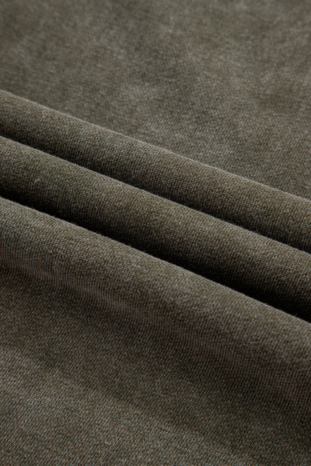 Jungle Green Lace Patchwork Detail Notched Neck Mineral Wash Baggy Sweatshirt