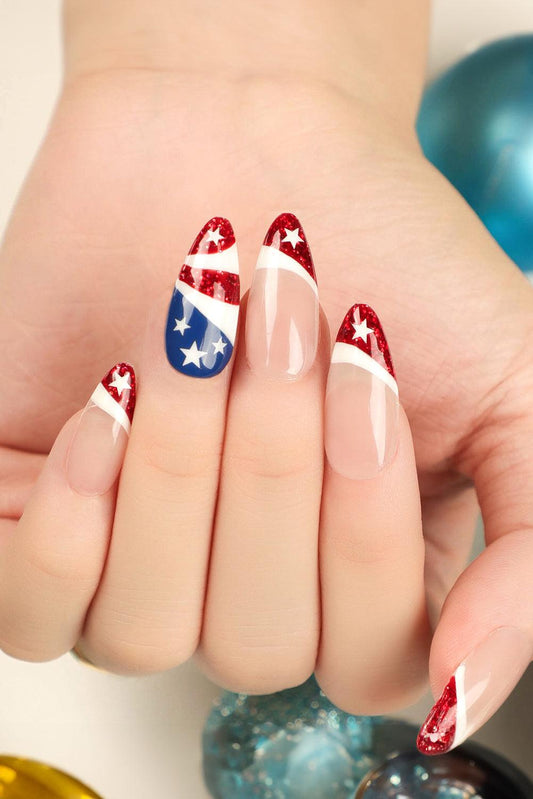 Red Independence Day Nails Stickers - L & M Kee, LLC