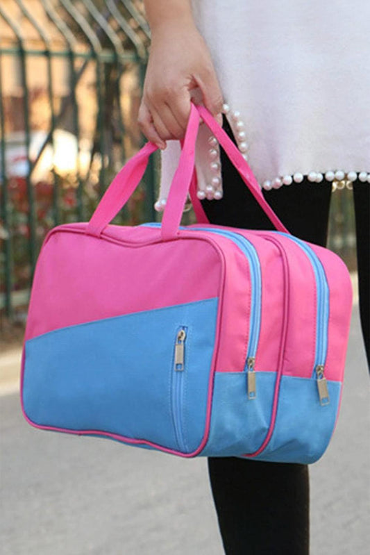 Bonbon Color Block Multi Zip Pocket Portable Yoga Bag - L & M Kee, LLC