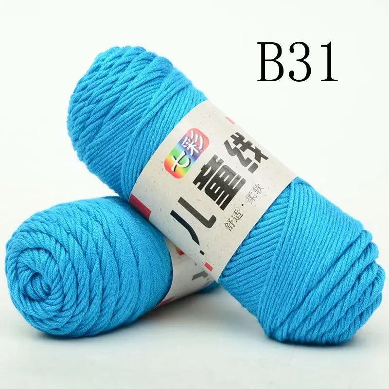 50 Grams/Ball Handmade DIY Knitting Yarn Wool Soft Thickness Baby Milk Cotton Crochet Yarn For Sweater Scarf Socks - L & M Kee, LLC