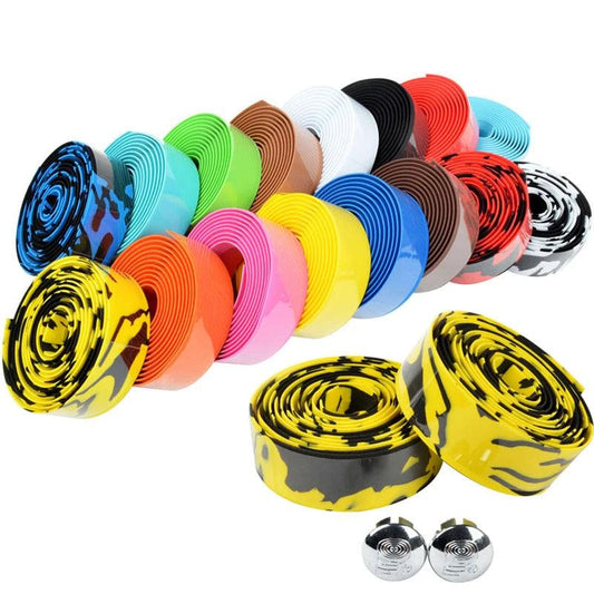 Road Bike Bicycle Handlebar tape Camouflage Cycling Handle Belt Cork Wrap with Bar Plugs 17 Colors FZE001 - L & M Kee, LLC