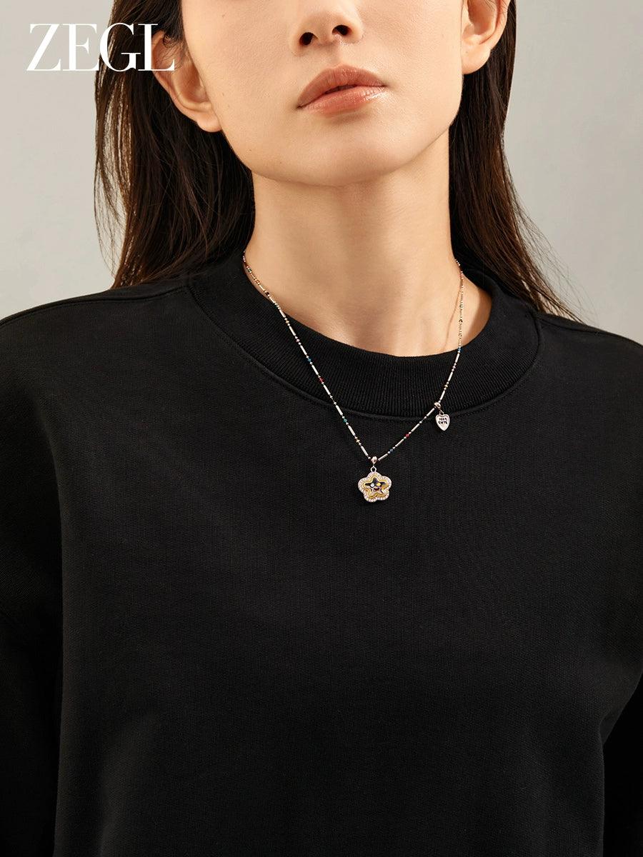Smile Flower Beaded Necklace Girls Designer - L & M Kee, LLC