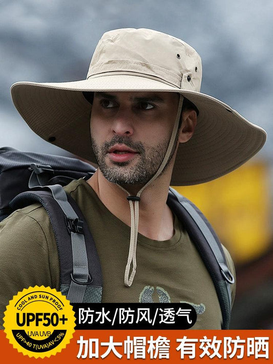 Sun-Proof Bucket Hat Men's Fishing Sunshade Summer Hat Sun Hat Sports Outdoor Hiking UV Protection Big Brim - L & M Kee, LLC