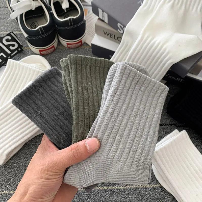 New 5 Pairs Cool Men Black White Warm Socks Set - L & M Kee, LLC
