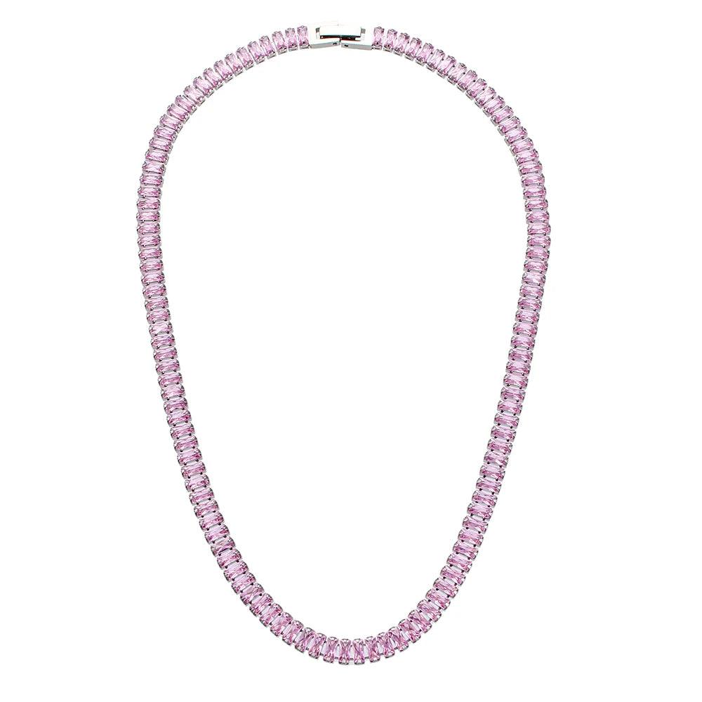 Luxury Square Tennis Chain Choker Necklace - L & M Kee, LLC