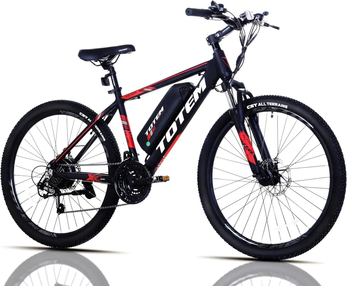 Totem Victor Electric Bike 350W Motor 36V 10.4Ah Removable Battery Up to 20MPH 21 Speed 26” Electric Mountain Bicycle for Adults - L & M Kee, LLC