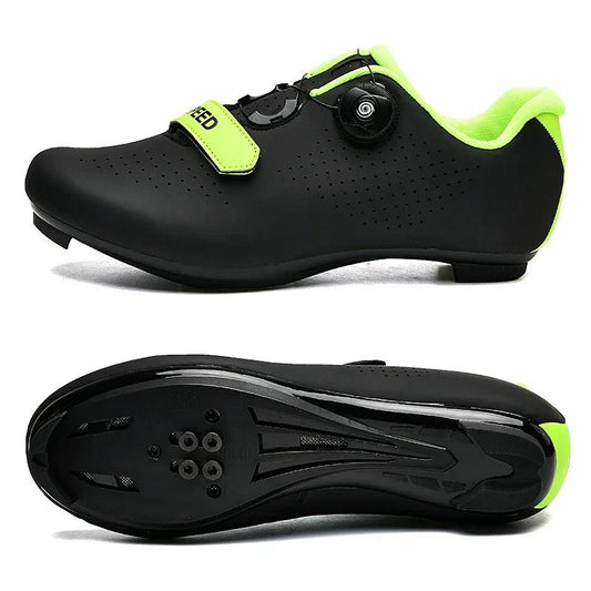 Road Black Green New Road Bicycle Shoes Men Cycling Sneaker Mtb Clits Route Cleat Dirt Bike Speed Flat Sports Racing Women Spd Pedal Shoes - L & M Kee, LLC