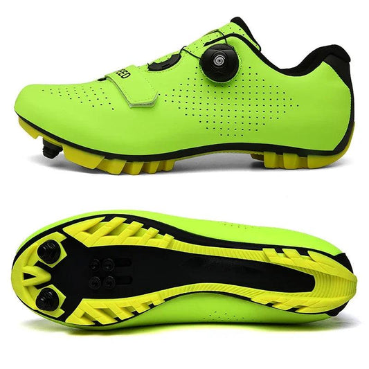 MTB Green New Road Bicycle Shoes Men Cycling Sneaker Mtb Clits Route Cleat Dirt Bike Speed Flat Sports Racing Women Spd Pedal Shoes - L & M Kee, LLC
