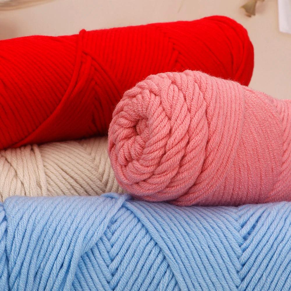 5 Pcs Cotton Select Yarn 17.63oz/500g, Light Worsted Thick Yarn For Knitting Baby Wool Crochet Scarfcoat Sweater Weave Thread - L & M Kee, LLC
