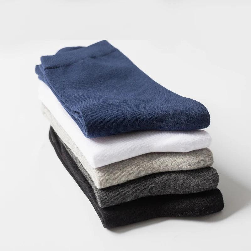 10Pairs Men's Socks Organic Cotton Breathable Black Casual Socks - L & M Kee, LLC