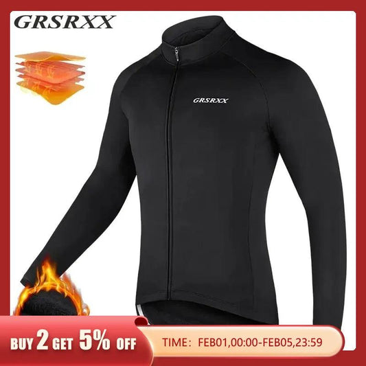 GRSRXX Winter Warm Cycling Jacket Mountain Bike Jacket Cycling Jersey Long Sleeve Cycling Jersey Ciclismo Jacket Unisex - L & M Kee, LLC