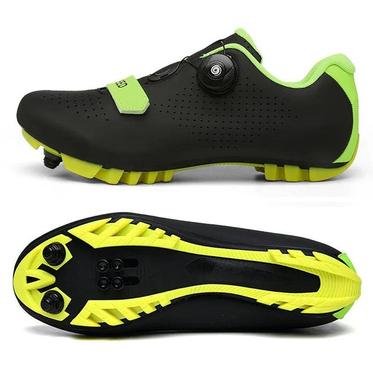 MTB-Black Green New Road Bicycle Shoes Men Cycling Sneaker Mtb Clits Route Cleat Dirt Bike Speed Flat Sports Racing Women Spd Pedal Shoes - L & M Kee, LLC