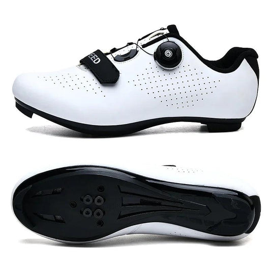 Road White New Road Bicycle Shoes Men Cycling Sneaker Mtb Clits Route Cleat Dirt Bike Speed Flat Sports Racing Women Spd Pedal Shoes - L & M Kee, LLC
