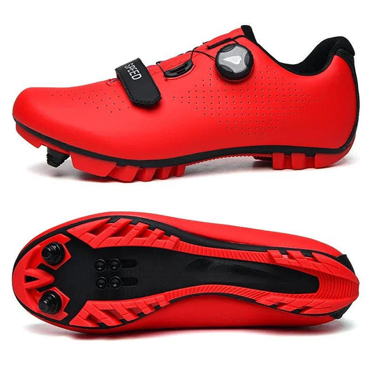 MTB Red New Road Bicycle Shoes Men Cycling Sneaker Mtb Clits Route Cleat Dirt Bike Speed Flat Sports Racing Women Spd Pedal Shoes - L & M Kee, LLC