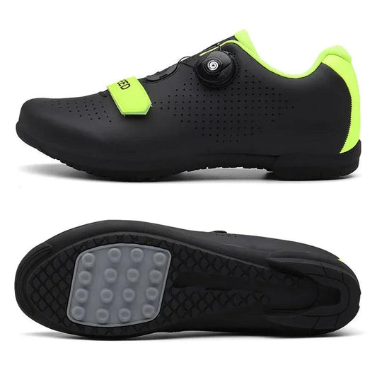 Rubber Black Green New Road Bicycle Shoes Men Cycling Sneaker Mtb Clits Route Cleat Dirt Bike Speed Flat Sports Racing Women Spd Pedal Shoes - L & M Kee, LLC