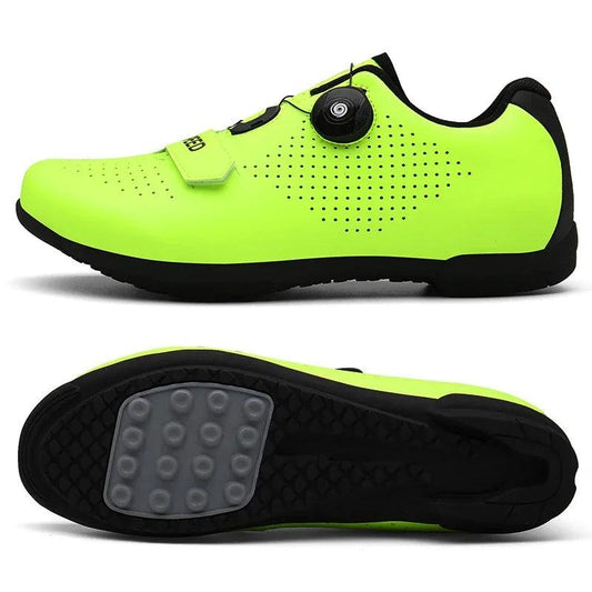 Rubber Green New Road Bicycle Shoes Men Cycling Sneaker Mtb Clits Route Cleat Dirt Bike Speed Flat Sports Racing Women Spd Pedal Shoes - L & M Kee, LLC