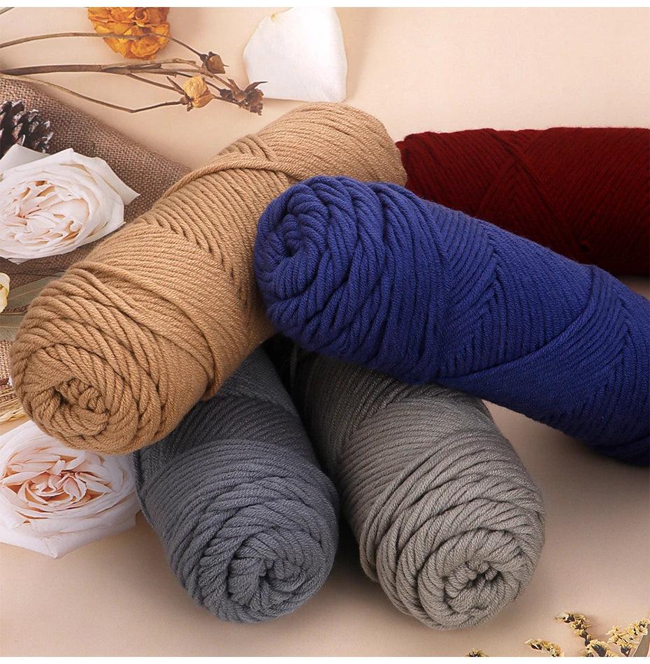 5 Pcs Cotton Select Yarn 17.63oz/500g, Light Worsted Thick Yarn For Knitting Baby Wool Crochet Scarfcoat Sweater Weave Thread - L & M Kee, LLC