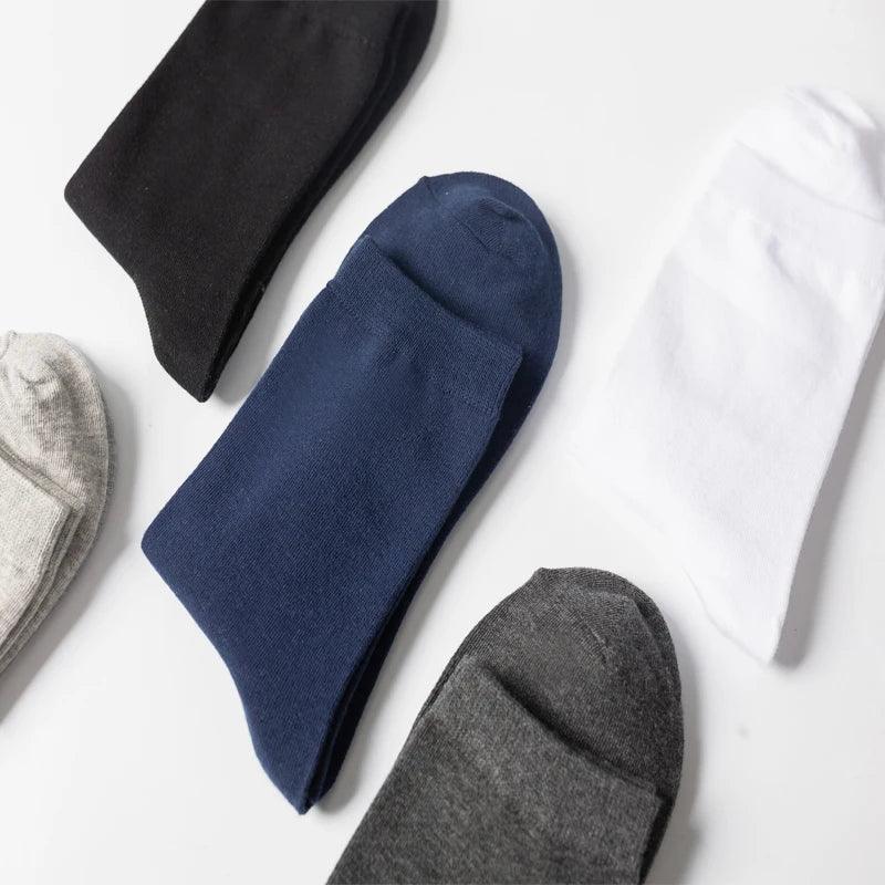 10Pairs Men's Socks Organic Cotton Breathable Black Casual Socks - L & M Kee, LLC