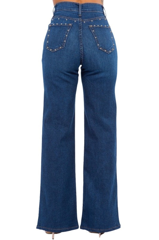 Olivia Studded Wide Leg Jean