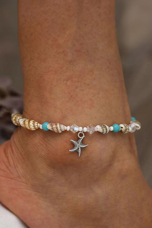 Conch Beaded Starfish Beach Anklet - L & M Kee, LLC