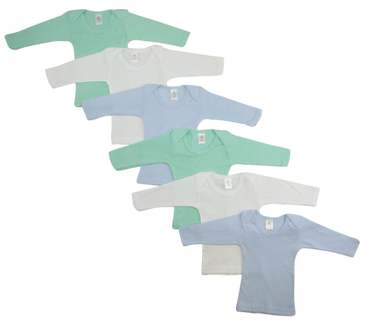 Boys Pastel Variety Long Sleeve Lap T-shirts 6 Pack 051_051 - L & M Kee, LLC