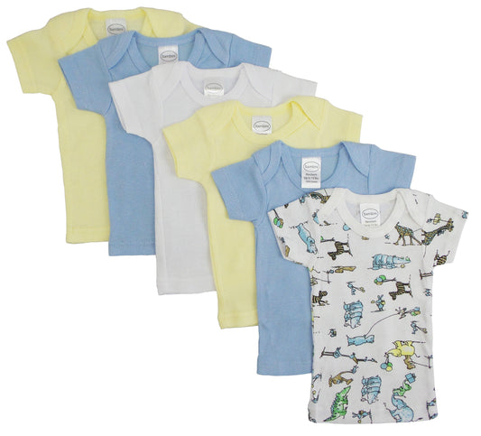 Boys Pastel Variety Short Sleeve Lap T-shirts 6 Pack 056_058 - L & M Kee, LLC