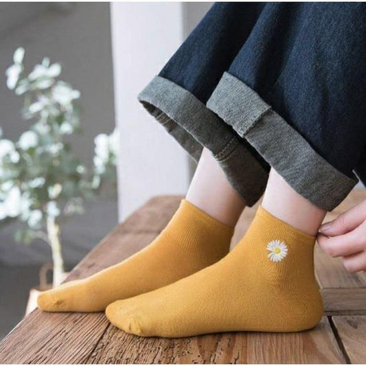 10 Pack Sweet Daisy Flower Print Ankle Socks-L & M Kee, LLC