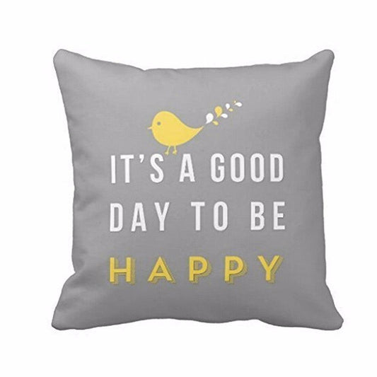 IT'S A GOOD DAY TO BE HAPPY Throw Pillow Case - L & M Kee, LLC