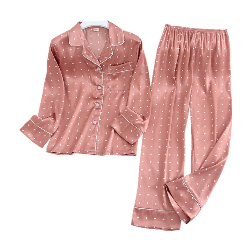 Ice Silk Long Sleeve Pajamas - L & M Kee, LLC
