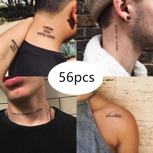 56pcs Tattoo Bundle | Waterproof Temporary Tattoo Stickers Men and Women-L & M Kee, LLC