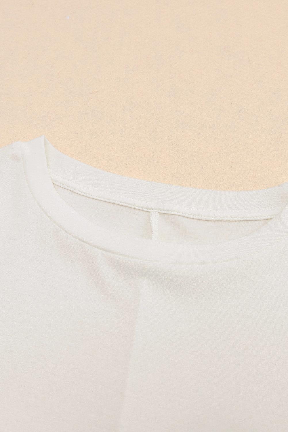 White Side Pockets Short Sleeve Tunic Top - L & M Kee, LLC