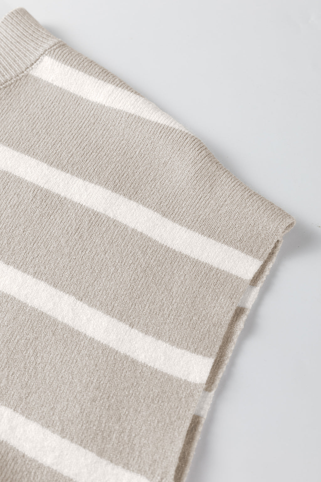Parchment Side Slits Crewneck Short Sleeve Sweater Tee