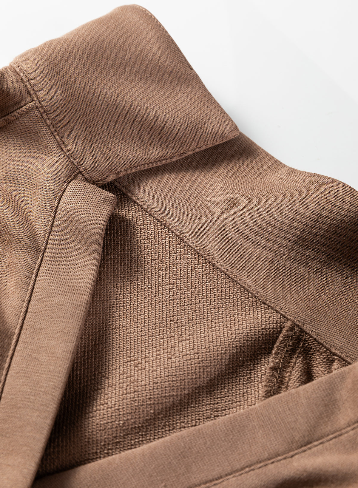 Dark Khaki Polo Collar V Neck Pullover and Drawstring Sweatpants Set