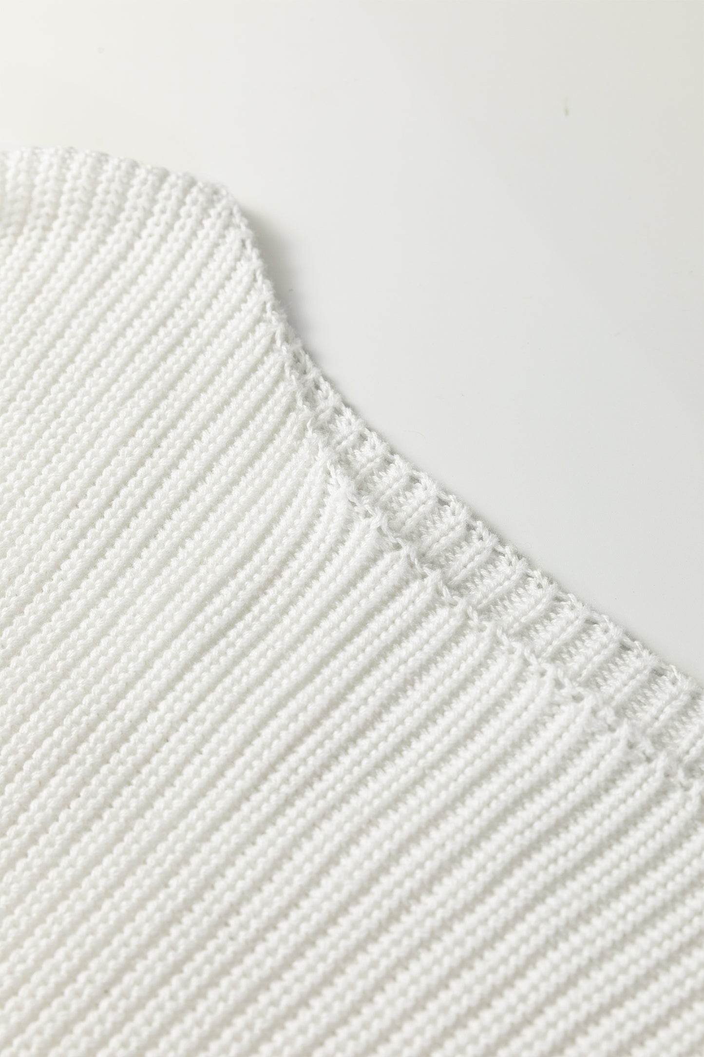 White Asymmetric Neck Drop Shoulder Baggy Slouchy Sweater