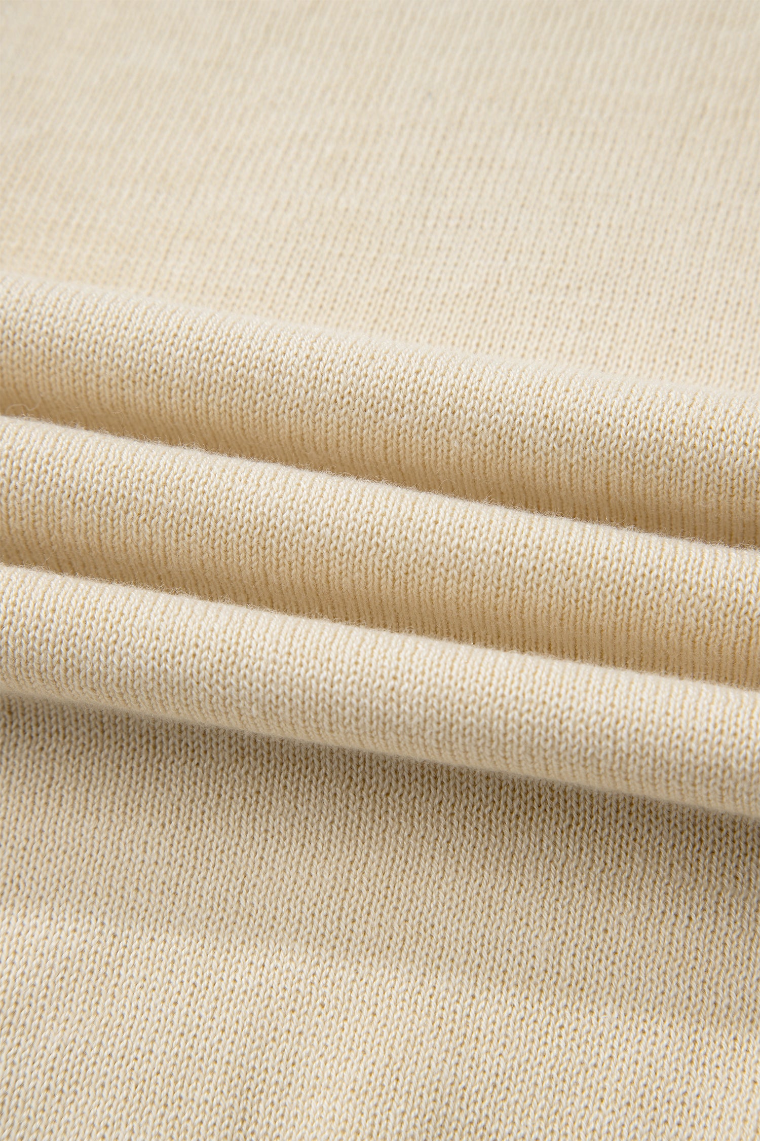 Apricot Buttoned Front Rolled Hem Cap Sleeve Sweater Top