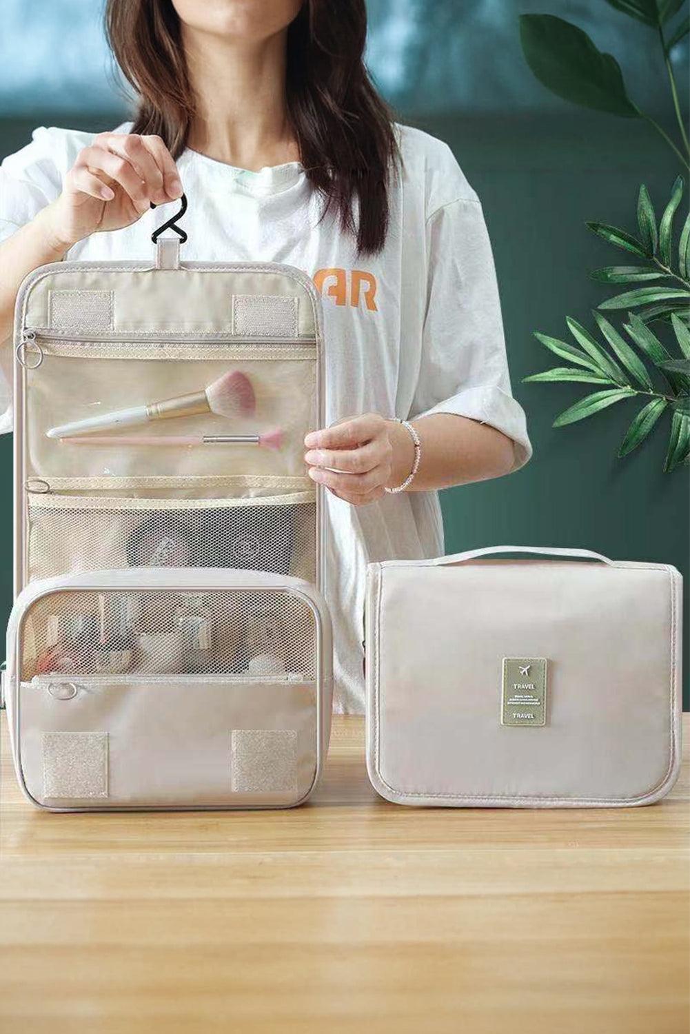 Apricot Multi-functional Make Up Organizer Travel Toiletry Bag - L & M Kee, LLC