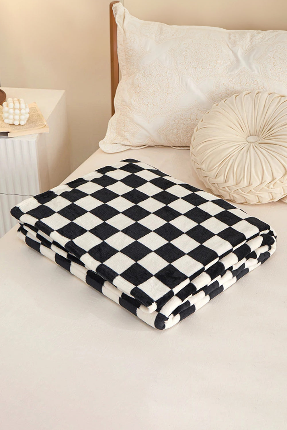 Color black Checkerboard Printed Soft Throw Blanket 120*200cm