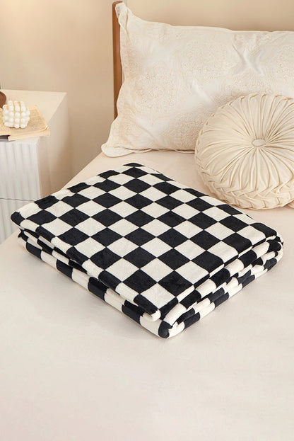 Color black Checkerboard Printed Soft Throw Blanket 120*200cm