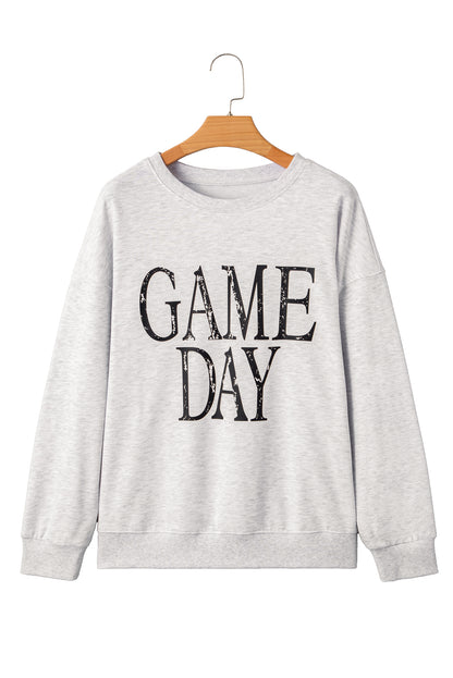 Red Vintage Washed GAME DAY Graphic Baggy Sweatshirt