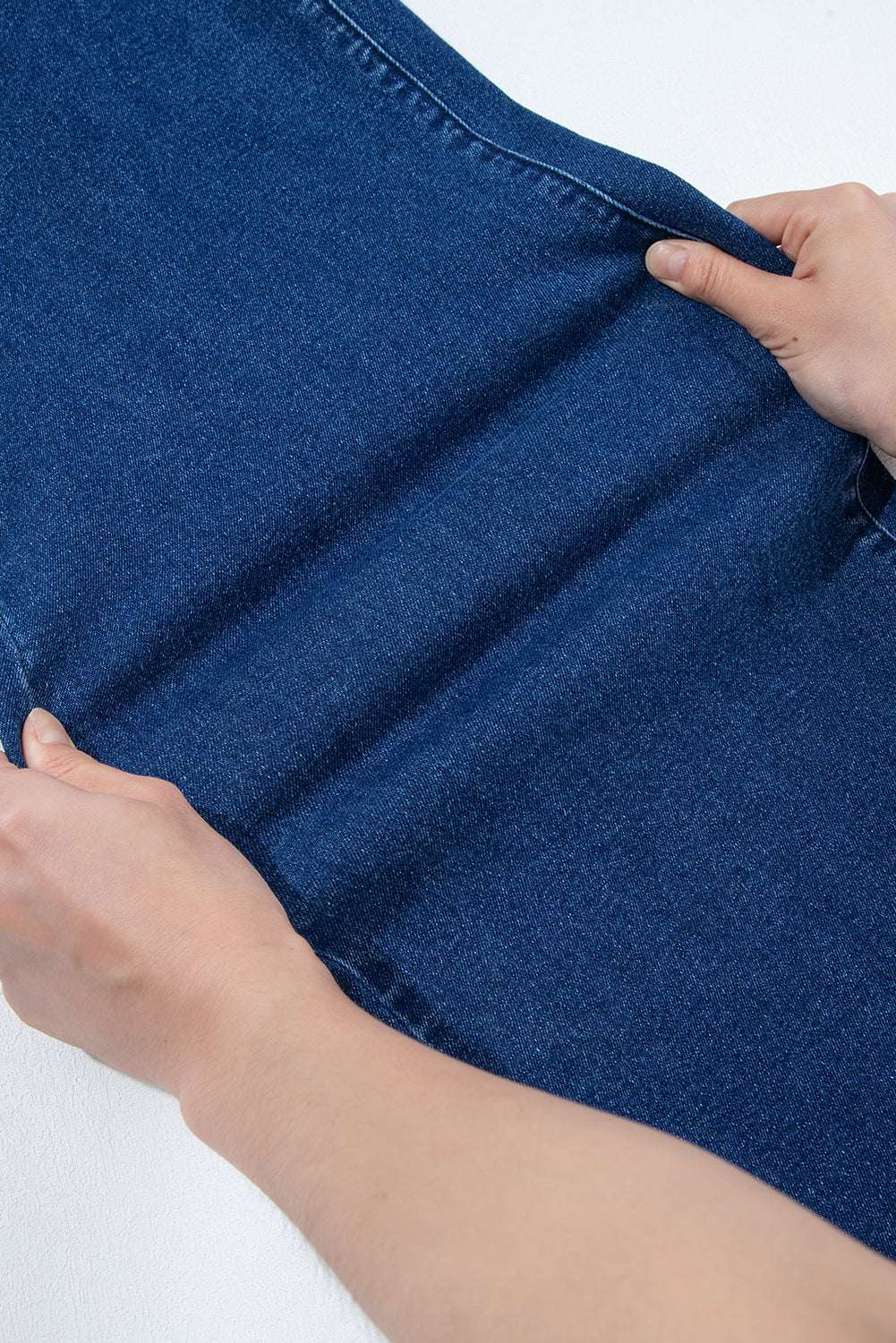 Dusk Blue Stitched Detail High Waist Shift Jeans