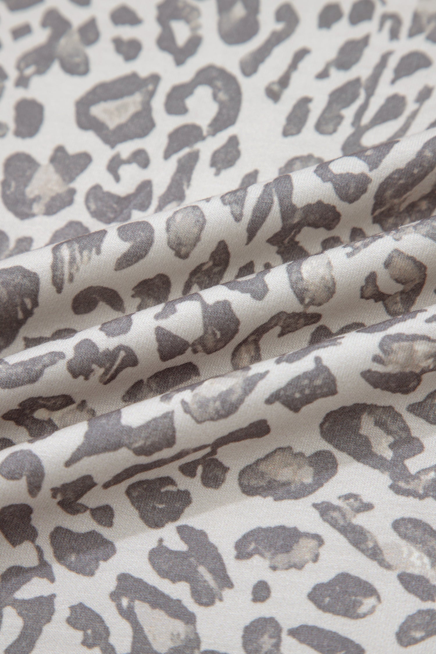 Brown Leopard Print Patchwork Crew Neck Sweatshirt