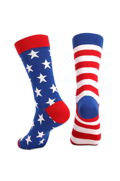 Sail Blue American Flag Pattern Soft Knitted Socks - L & M Kee, LLC