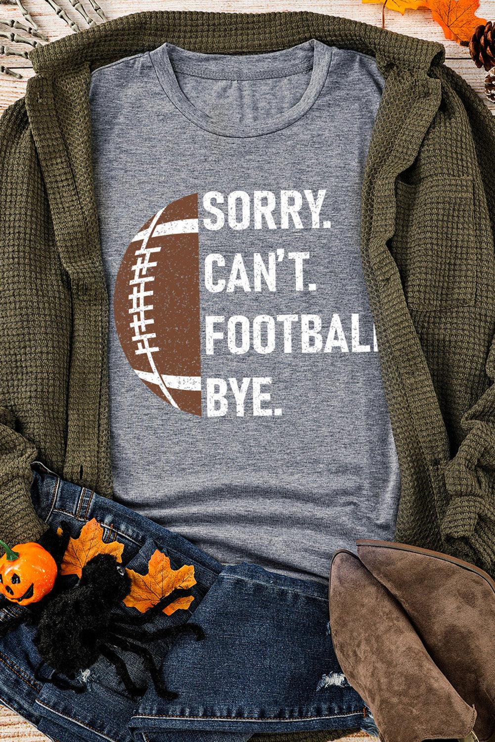 Gray American Football Graphic Casual T Shirt - L & M Kee, LLC