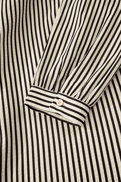 Green Stripe V Neck Zip Front Cinched High Waist Midi Dress