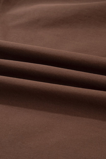 Dark Brown Collared Buttoned Leopard Liner Patchwork Chic Jacket