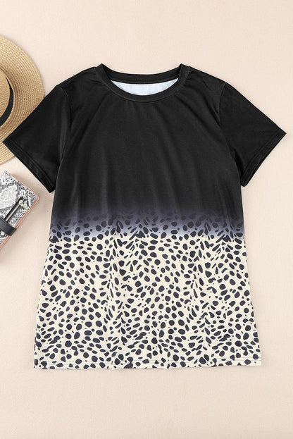 Dotted Contrast Casual Pocket T Shirt Dress